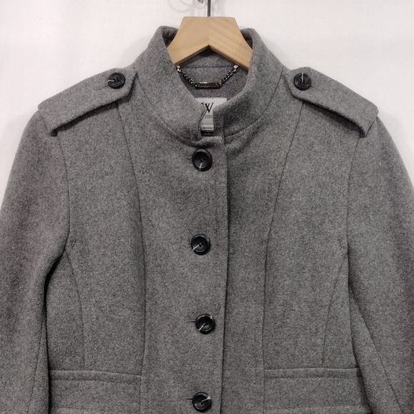 Worthington Wool Blend Classic Trench Coat Womens M Gray Preppy Dark Academia - Picture 2 of 9